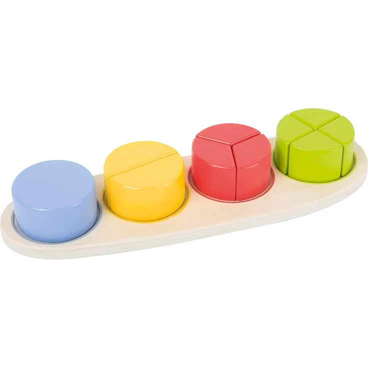 Small Foot 11102 Steckpuzzle Bruchkreise Educate aus Holz, FSC 100%-Zertifiziert Spielzeug, Mehrfarbig