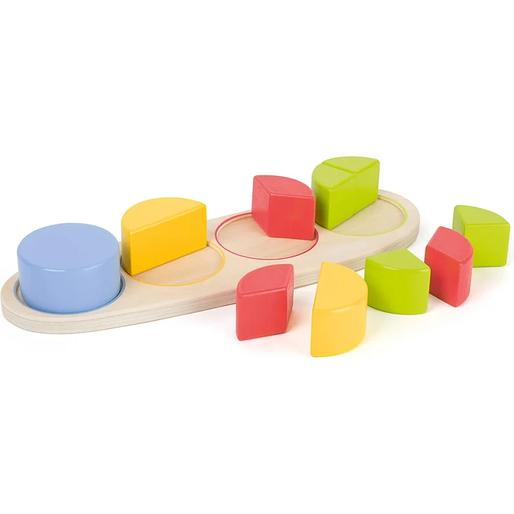 Small Foot 11102 Steckpuzzle Bruchkreise Educate aus Holz, FSC 100%-Zertifiziert Spielzeug, Mehrfarbig – Bild 3