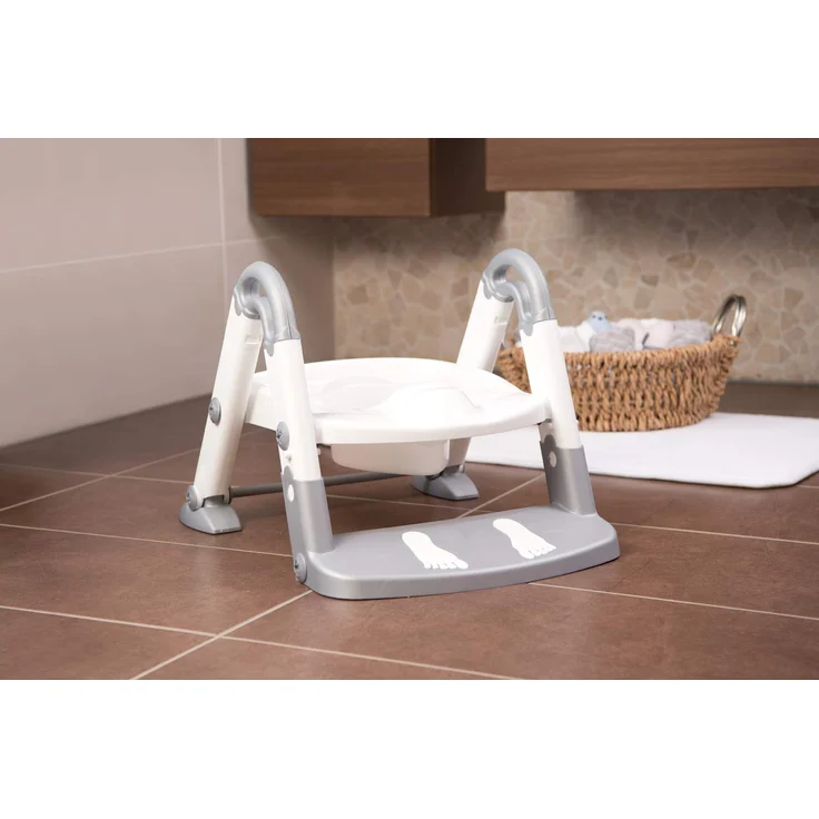 Rotho Babydesign KidsKit 3-in-1 Toilettentrainer, Ab 18-36 Monate, Aufbau-Maße zusammengeklappt: 41,5 x 25 x 67 cm (LxBxH), Grau/Weiß, 600060240 – Bild 5