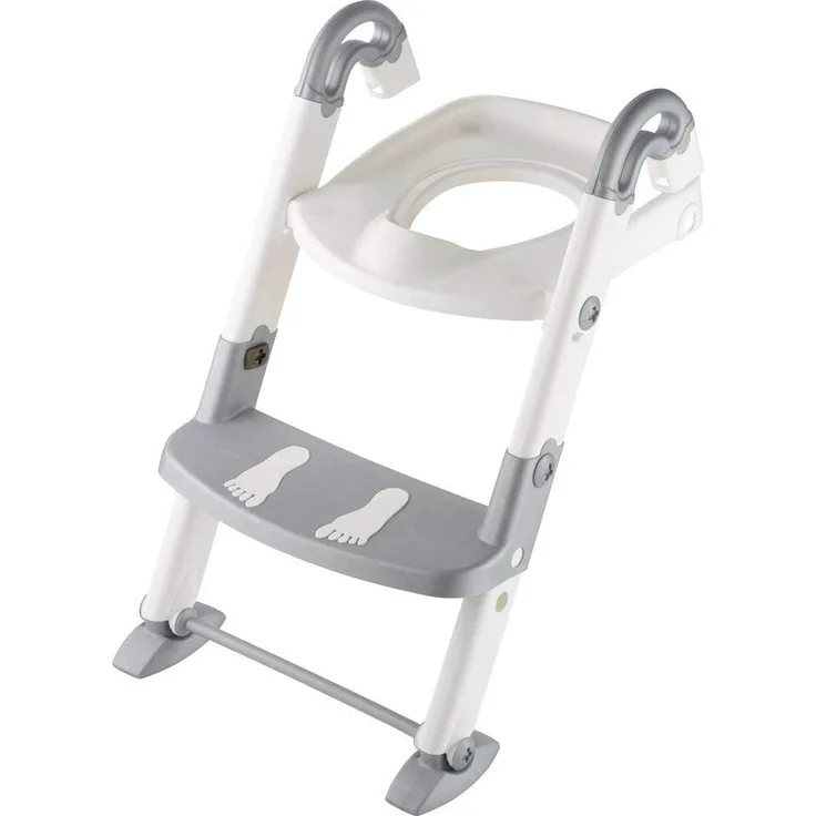 Rotho Babydesign KidsKit 3-in-1 Toilettentrainer, Ab 18-36 Monate, Aufbau-Maße zusammengeklappt: 41,5 x 25 x 67 cm (LxBxH), Grau/Weiß, 600060240