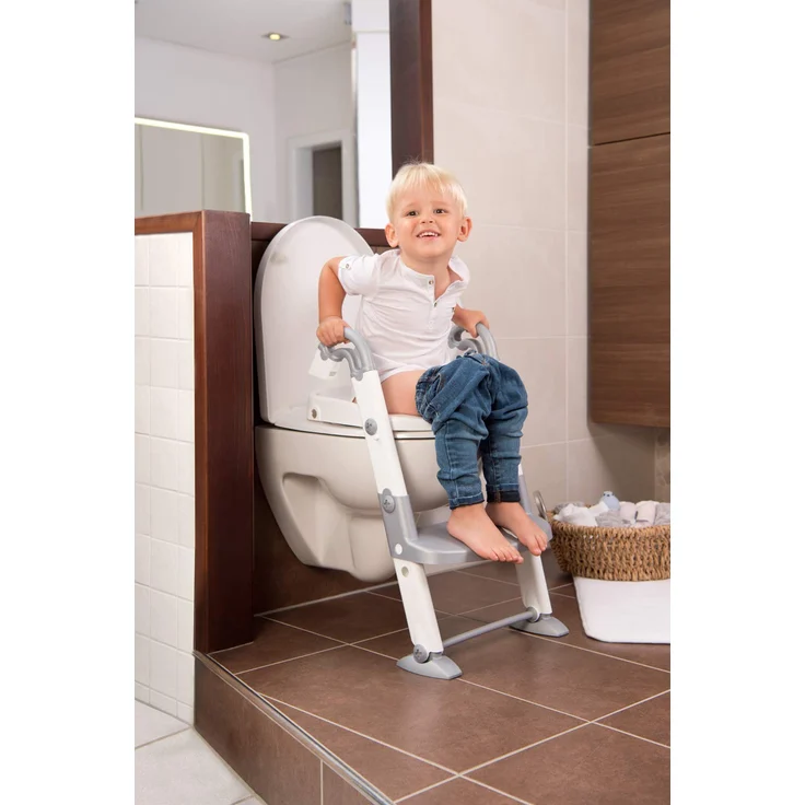 Rotho Babydesign KidsKit 3-in-1 Toilettentrainer, Ab 18-36 Monate, Aufbau-Maße zusammengeklappt: 41,5 x 25 x 67 cm (LxBxH), Grau/Weiß, 600060240 – Bild 6
