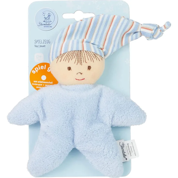 Sterntaler Spielpuppe, Integrierte Rassel, Alter: Für Babys ab der Geburt, 16 cm, Blau