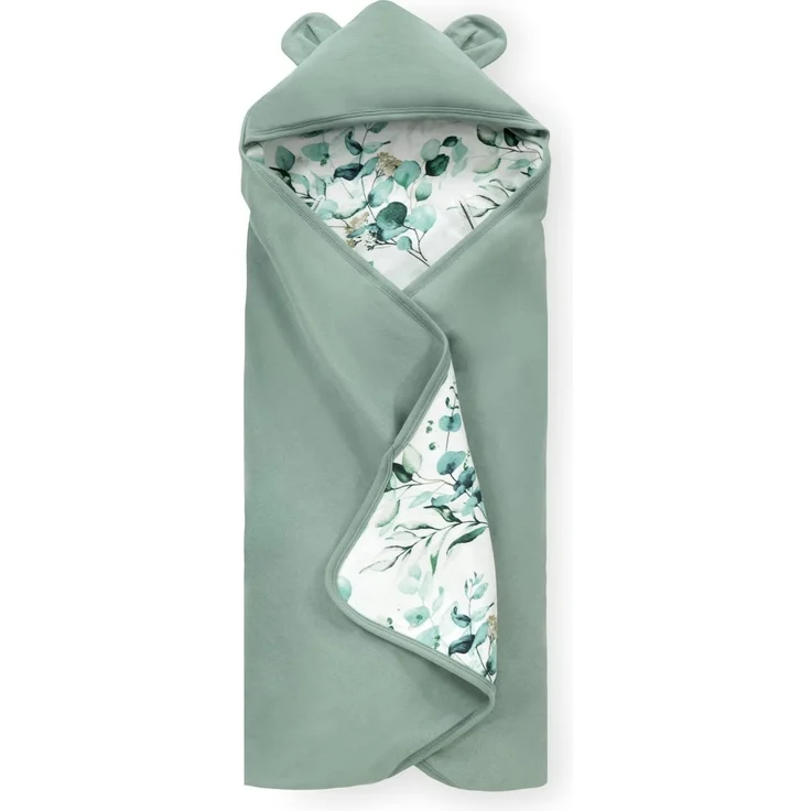 Hauck Baby Einschlagdecke Snuggle N Dream / Baumwolle / Universal für Babyschale, Autositz, Kinderwagen, Buggy, Babybett, Wippen / für 3 -und 5- Punkt-Gurtsysteme / 40 ° Maschinenwäsche / Leaves Mint – Bild 1