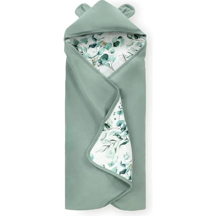 Hauck Baby Einschlagdecke Snuggle N Dream / Baumwolle / Universal für Babyschale, Autositz, Kinderwagen, Buggy, Babybett, Wippen / für 3 -und 5- Punkt-Gurtsysteme / 40 ° Maschinenwäsche / Leaves Mint
