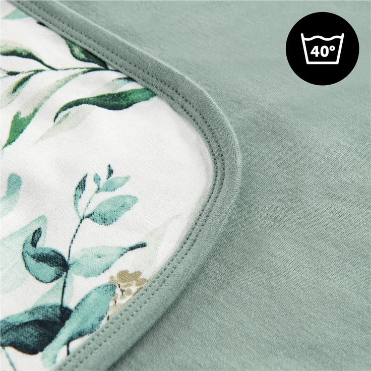 Hauck Baby Einschlagdecke Snuggle N Dream / Baumwolle / Universal für Babyschale, Autositz, Kinderwagen, Buggy, Babybett, Wippen / für 3 -und 5- Punkt-Gurtsysteme / 40 ° Maschinenwäsche / Leaves Mint – Bild 7