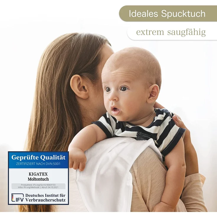 KiGATEX Moltontuch 80x80 cm 100% Baumwolle 5er Pack hergestellt nach Ökotex Standard 100 – Bild 6