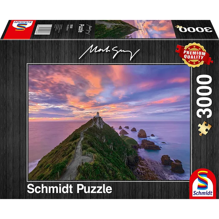 Schmidt Spiele Puzzle 59348 59348-Nugget Point Lighthouse, The Catlins, South Island-New Zealand-Mark Gray, 3.000 Teile, bunt