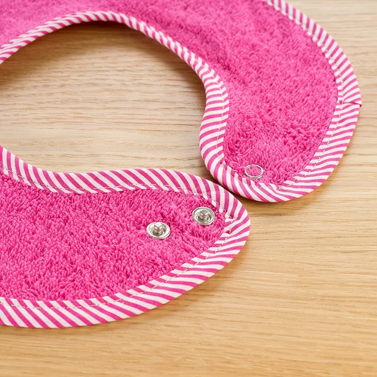 2er Set - Baby Lätzchen/Kinderlätzchen mit Druckknopf/Größenverstellbar/Extra groß/Sehr saugfähig/Öko-Tex schadstoffgeprüft / 100% Baumwolle (Pink/Orange) – Bild 5
