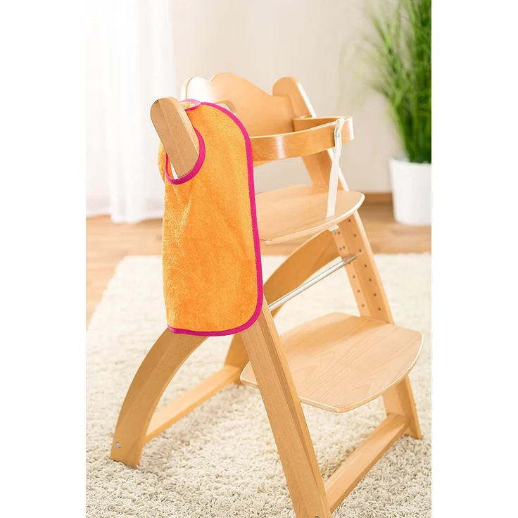 2er Set - Baby Lätzchen/Kinderlätzchen mit Druckknopf/Größenverstellbar/Extra groß/Sehr saugfähig/Öko-Tex schadstoffgeprüft / 100% Baumwolle (Pink/Orange) – Bild 8