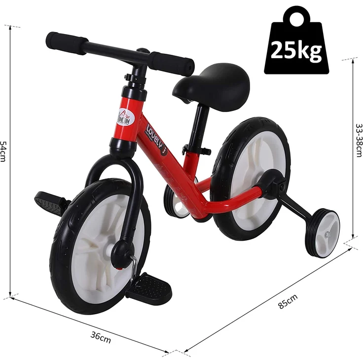 2-in-1 Kinderfahrrad rot – Bild 3