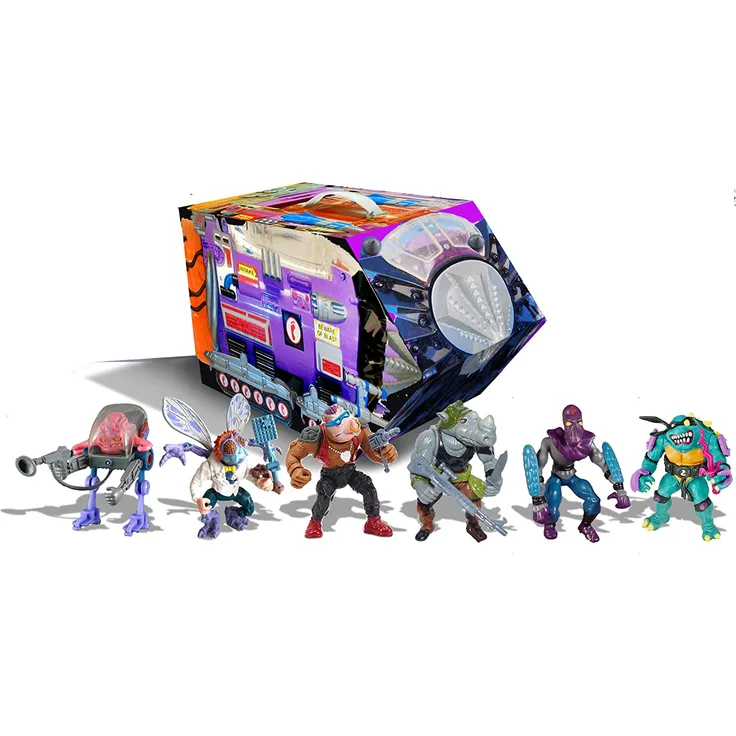 PlayMates Teenage Mutant Ninja Turtles Retro Villains Mutant Modul 6-teiliges Actionfiguren-Set, Mehrfarbig