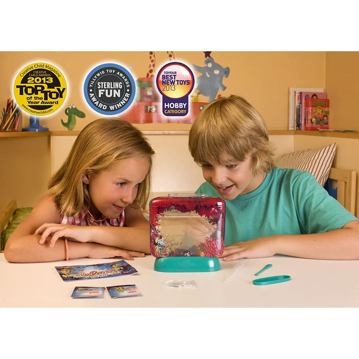 Aqua Dragons 4003 Unterwasserwelt, Deluxe-Tiefsee-Aquarium mit LED-Leuchten, in Box-Kit-Verpackung Brüte Deine eigenen LEBENDEN Wassertiere aus und züchte sie auf, Mehrfarbig – Bild 9