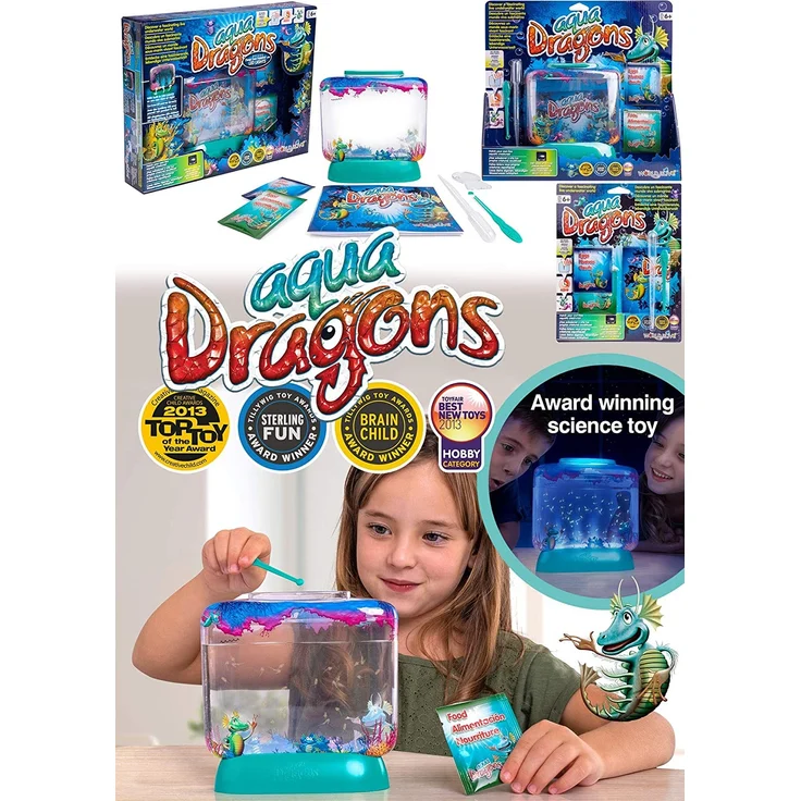 Aqua Dragons 4003 Unterwasserwelt, Deluxe-Tiefsee-Aquarium mit LED-Leuchten, in Box-Kit-Verpackung Brüte Deine eigenen LEBENDEN Wassertiere aus und züchte sie auf, Mehrfarbig – Bild 5