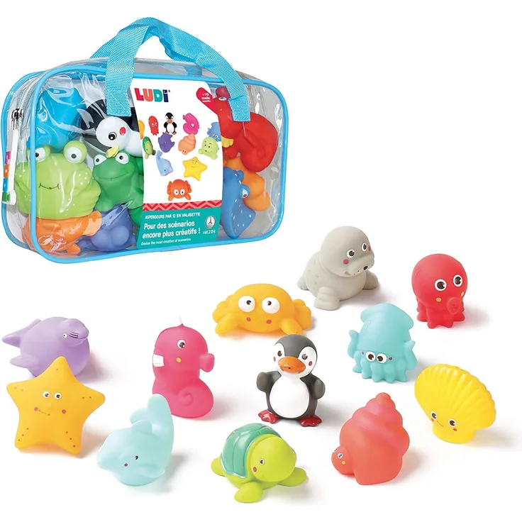 Jouets de bain aspergeurs par Ludi | en plastique – à partir de 10 mois – lot de 12 | Des jouets pour s’arroser!