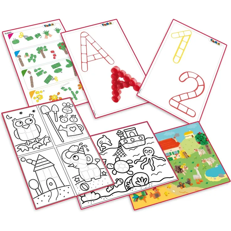 PlayMais EDULINE Large Bastel-Set für Kinder ab 3 Jahren | Motorik-Spielzeug mit 6.300 PlayMais & 50 Seiten Vorlagen zum Basteln & Lernen | Fördert Kreativität & Feinmotorik | Natürliches Spielzeug
