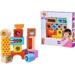 Eichhorn Holz-Soundbausteine, 12 bunt bedruckte Klangbausteine mit verschiedenen Geräuschen, Bausteine aus Birkenholz für Kinder ab 12 Monaten
