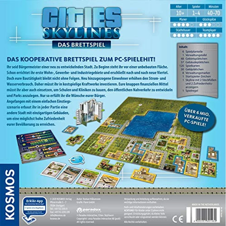 KOSMOS 691462 - Cities: Skylines, Das Brettspiel zum PC-Spiel, Für 1 bis 4 Spieler ab 10 Jahren – Bild 2