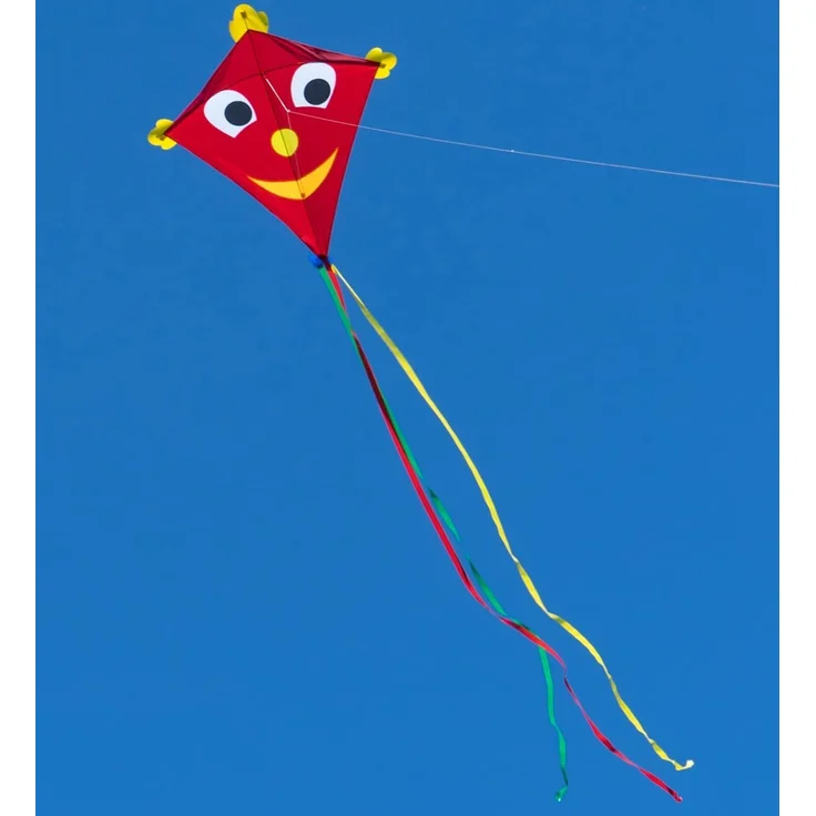 CIM Großer Kinder-Drachen - SUPER Drachen Happy Eddy XL - Einleiner Flugdrachen für Kinder ab 6 Jahren - 102x108cm - inklusiv Drachenschnur und Streifenschwänze – Bild 3