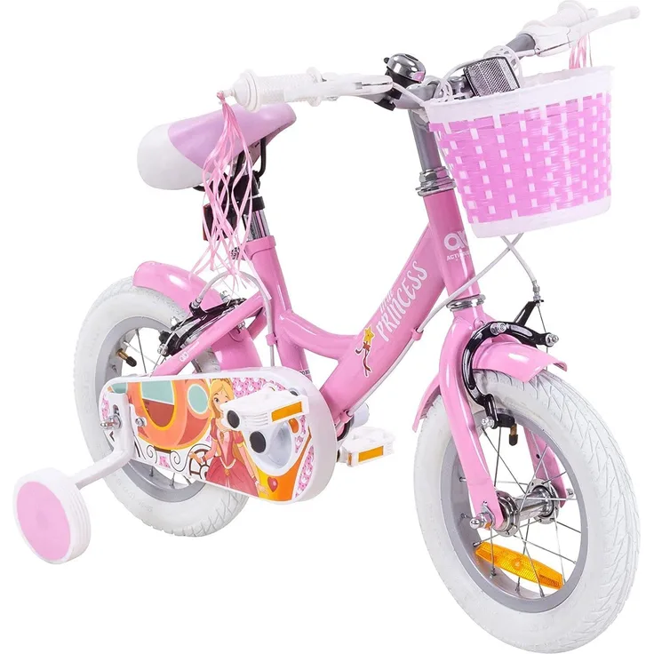 Kinderfahrrad Princess 12 Zoll Kinder Mädchen Fahrrad mit Stützräder pink rosa - Preisvergleich