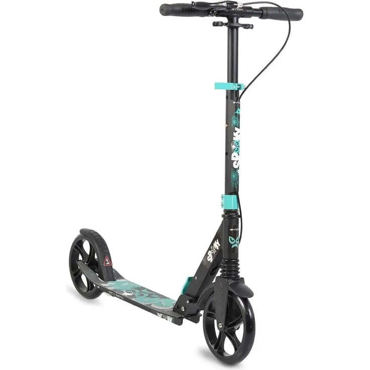 Byox Kinderroller Spooky klappbar, bis 100 kg, Bremse, Stoßdämpfer vorne, ABEC-7 türkis