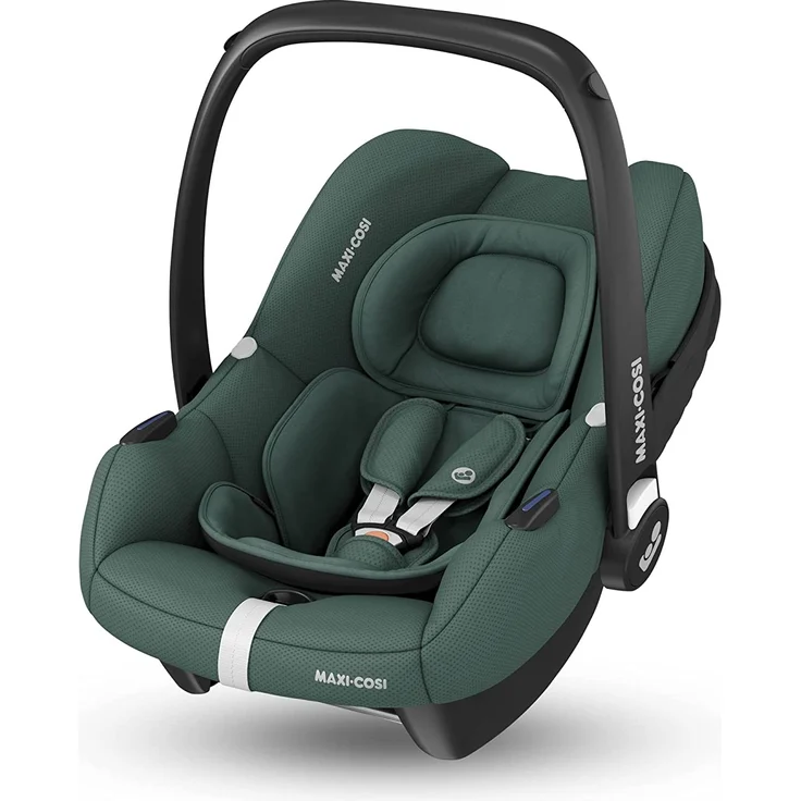Maxi-Cosi CabrioFix i-Size, Federleichte i-Size Babyschale (nur 3,2kg), Gruppe 0+ Kindersitz inkl. Sonnenverdeck und Neugeborenen Einlage, nutzbar ab ca. 40 bis 75 cm, ca. 0-12 kg, Essential Green – Bild 1