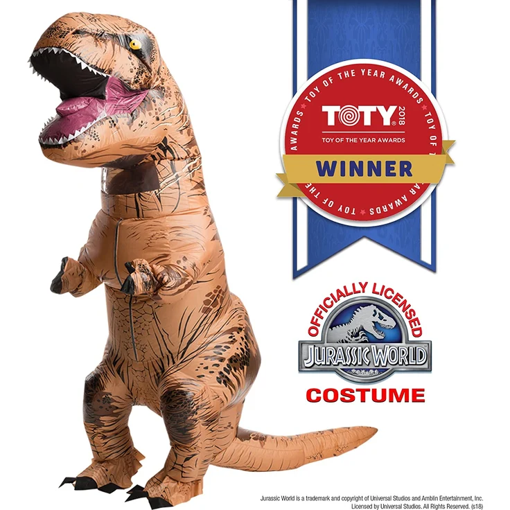 Rubie's Aufblasbares T-Rex-Dinosaurier-Kostüm, Jurassic World, für Erwachsene – Bild 1