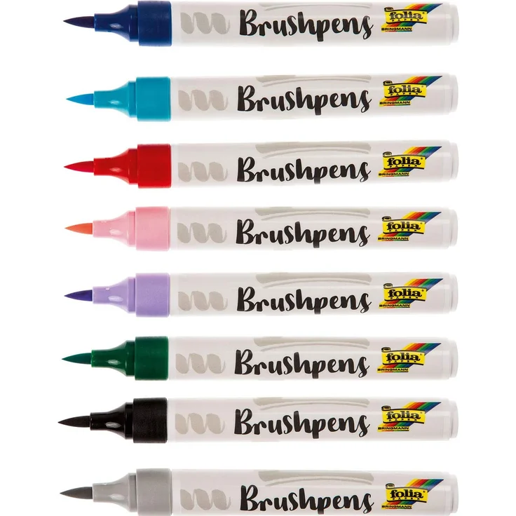 folia - Brushpens Basic und Pastell 8 Stück sortiert – Bild 3