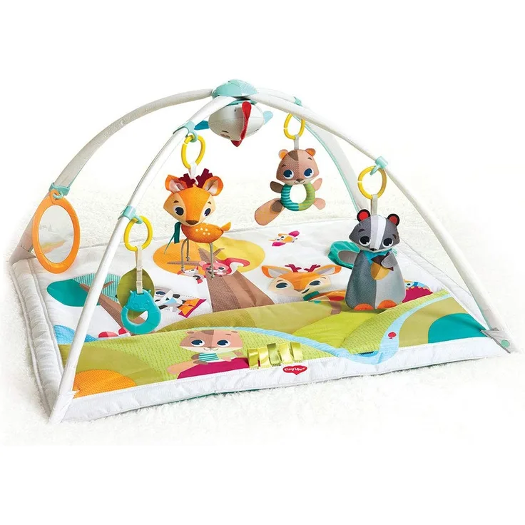 Tiny Love Baby Spieldecke Gymini Deluxe, Into The Forest, Krabbeldecke mit verstellbaren Spielbögen, nutzbar ab der Geburt (0M+), 88 x 78 cm, mehrfarbig