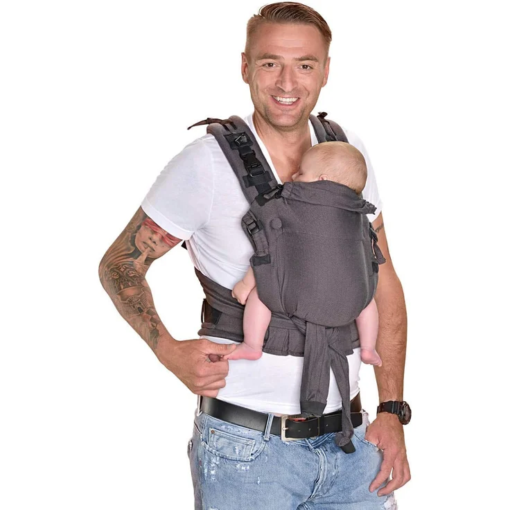 Hoppediz 'Nabaca' Babytrage Basic-Set Dunkelgrau, 2 Tragepositionen – Bild 5