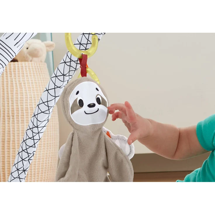 Fisher-Price HBB74 - 5 Sinnes Baby Spieldecke, kuschelig weiche Krabbeldecke mit Sensorik Spielzeug, sechs abnehmbare Beschäftigungsspielzeuge, Babyaustattung ab der Geburt – Bild 5