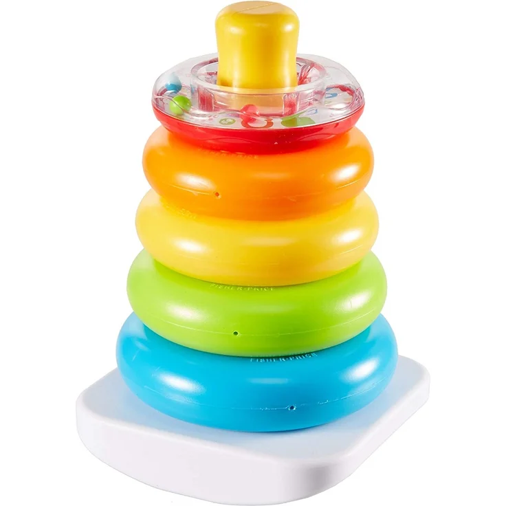 Mattel - Fisher-Price Farbring Pyramide, Steckspiel-Zeug, Stapelturm, Stapelspielzeug – Bild 5
