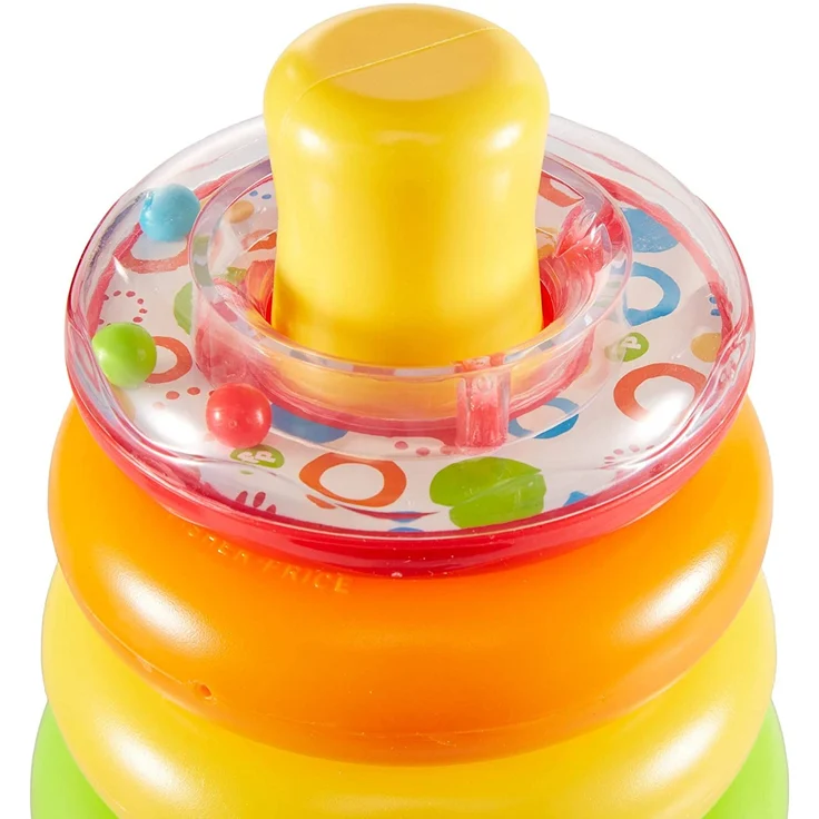 Mattel - Fisher-Price Farbring Pyramide, Steckspiel-Zeug, Stapelturm, Stapelspielzeug – Bild 4