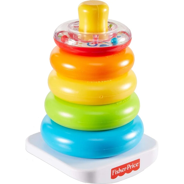 Mattel - Fisher-Price Farbring Pyramide, Steckspiel-Zeug, Stapelturm, Stapelspielzeug – Bild 1