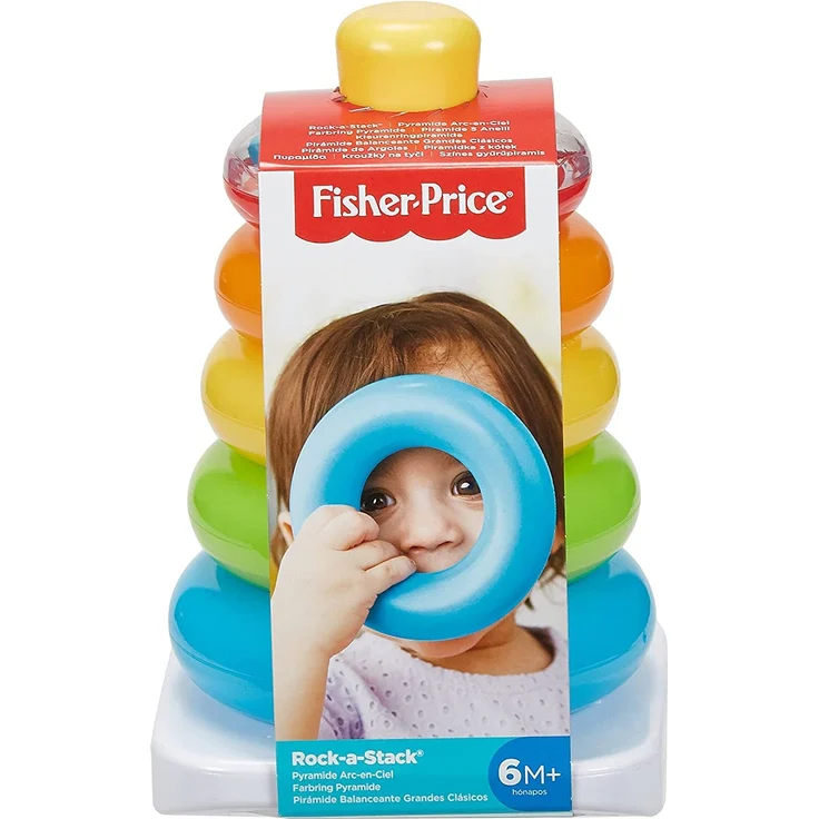 Mattel - Fisher-Price Farbring Pyramide, Steckspiel-Zeug, Stapelturm, Stapelspielzeug – Bild 7