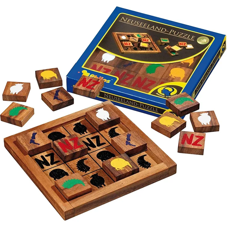 Philos 6217 - Neuseeland-Puzzle, 16 Puzzle Teile, Legespiel