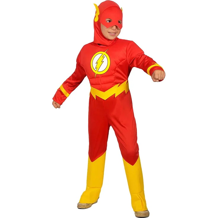 DC Comics kostümanzug The FlashJungen rot/gelb 4-teilig Größe 98-104