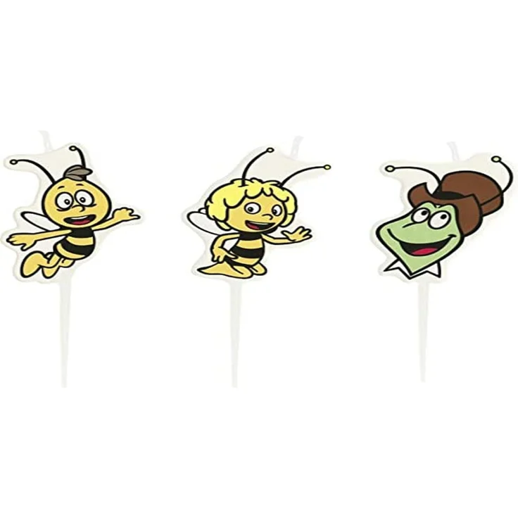 4 Mini-Figurenkerzen Biene Maja