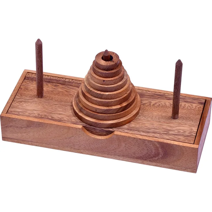 Pagoda - Turm von Hanoi - Denkspiel - Logikspiel mit 9 Holzscheiben
