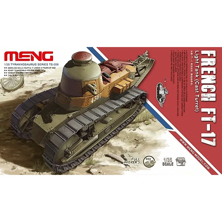 MENG-Model TS-008 French FT-17 Light Tank(Cast Turret)