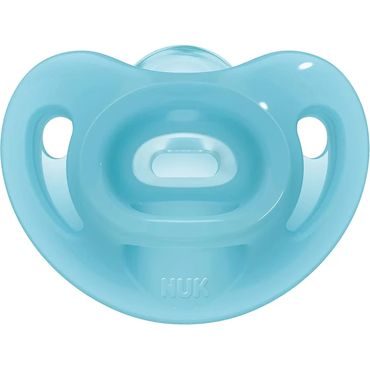 NUK Sensitive Schnuller | 6-18 Monate | 100 % Silikon für zarte Haut | BPA-frei | blau & grün | 2 Stück – Bild 6