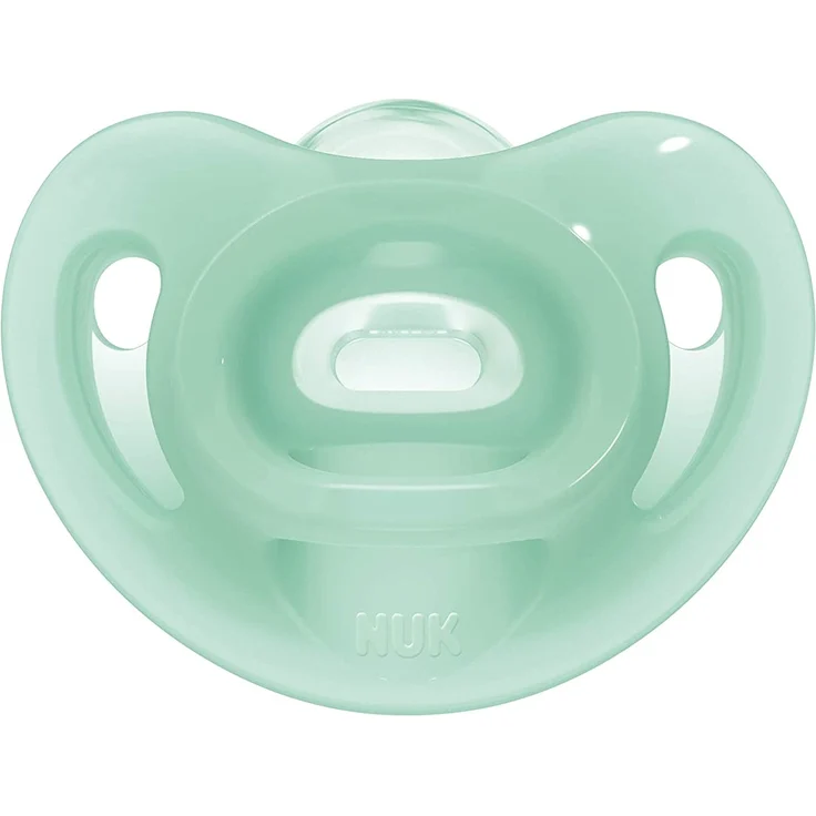 NUK Sensitive Schnuller | 6-18 Monate | 100 % Silikon für zarte Haut | BPA-frei | blau & grün | 2 Stück – Bild 7