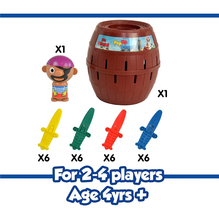 TOMY Kinderspiel "Pop Up Pirate", Hochwertiges Aktionsspiel für die Familie, Piratenspiel zur Verfeinerung der Geschicklichkeit Ihres Kindes, Gesellschaftsspiel ab 4 Jahren, Pop up Spiel – Bild 7