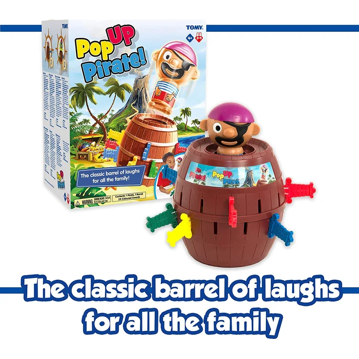 TOMY Kinderspiel "Pop Up Pirate", Hochwertiges Aktionsspiel für die Familie, Piratenspiel zur Verfeinerung der Geschicklichkeit Ihres Kindes, Gesellschaftsspiel ab 4 Jahren, Pop up Spiel – Bild 3