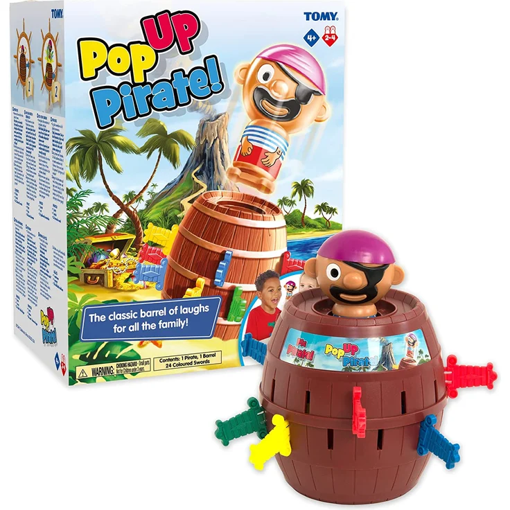 TOMY Kinderspiel "Pop Up Pirate", Hochwertiges Aktionsspiel für die Familie, Piratenspiel zur Verfeinerung der Geschicklichkeit Ihres Kindes, Gesellschaftsspiel ab 4 Jahren, Pop up Spiel – Bild 2