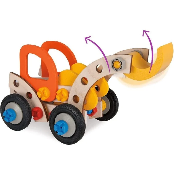 Eichhorn 100039087 - Bagger 90-teilig Holz-Konstruktions-Set, 3 verschiedene Modelvarianten baubar, FSC 100% – Bild 11