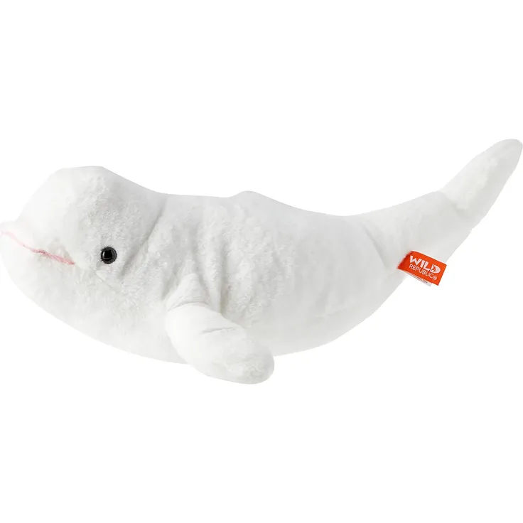 Wild Republic 22447 Plüsch Beluga Weißwal, Cuddlekins Kuscheltier, Plüschtier 20 cm, weiß
