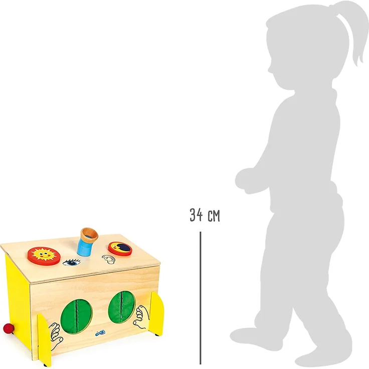 small foot 6989 Fühl-Box aus Holz, Sinnesspiel schult spielerisch den Tast- Hör- und Sehsinn, ab 3 Jahren – Bild 6