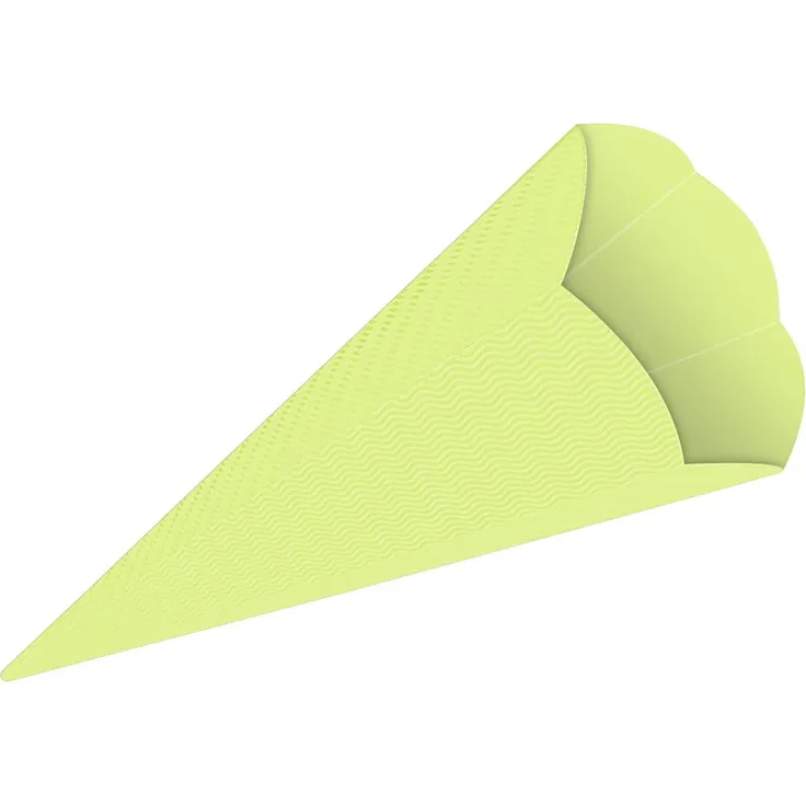 Ursus 9840050 3D Schultüten Rohlinge 6 eckig, Höhe 68 cm, Durchmesser ca. 20 cm, 5 Stück in apfelgrün