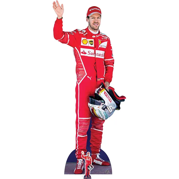 Formel 1 Pappaufsteller (Stand Up) - Sebastian Vettel Ferrari (183 cm)