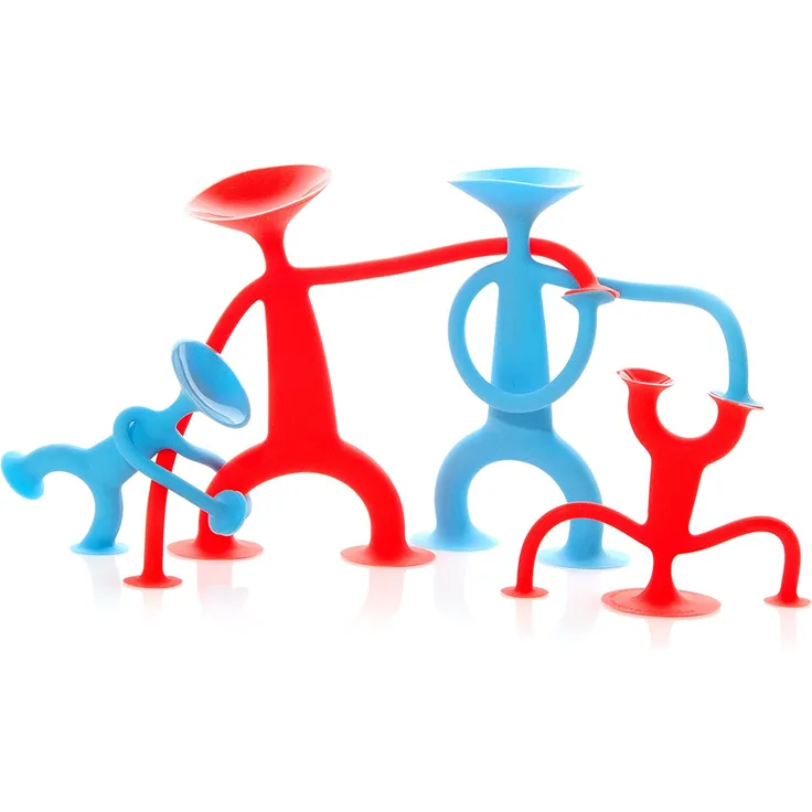 MOLUK 2843150 OOGI Family, elastische Stretch-Figuren mit Saugnäpfen, Spielfiguren-Set aus Silikon, kreativer Spielspaß für Kinder ab 3 Jahren, Motorikspielzeug, 4-teilig